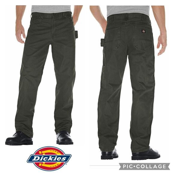 NWT Dickies Carpenter jean relaxed fit straight fit green size 38 x 32 - Picture 1 of 12